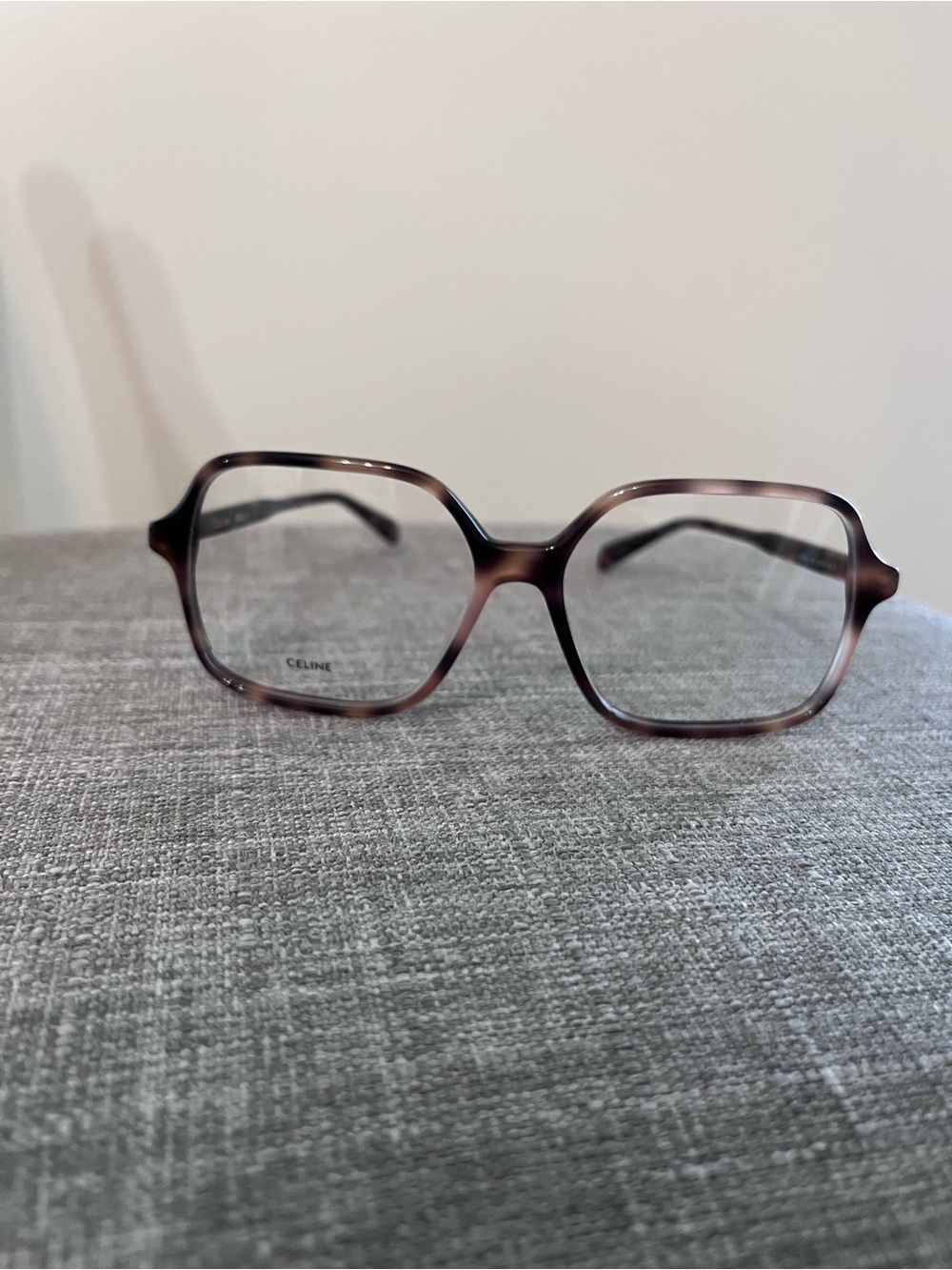 Celine Tortoiseshell Hexagonal Acetate Eyeglasses - Brown/Black